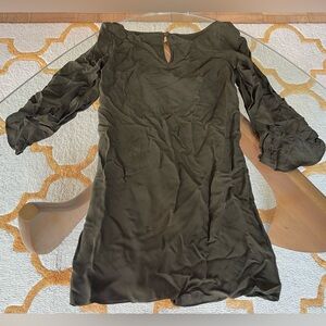Milly Long Sleeve Olive Dress